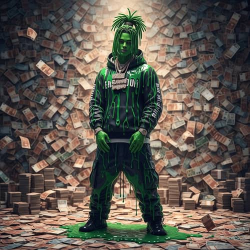Green Rapper Character - Unique and Otherworldly Design