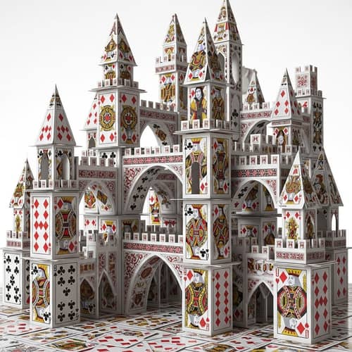 Spanish Deck Playing Cards Castle - Intricate Design