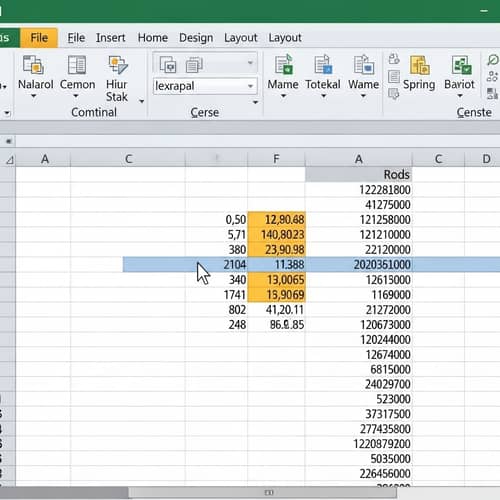 Excel Spreadsheet Software Interface for Data Management and Analysis