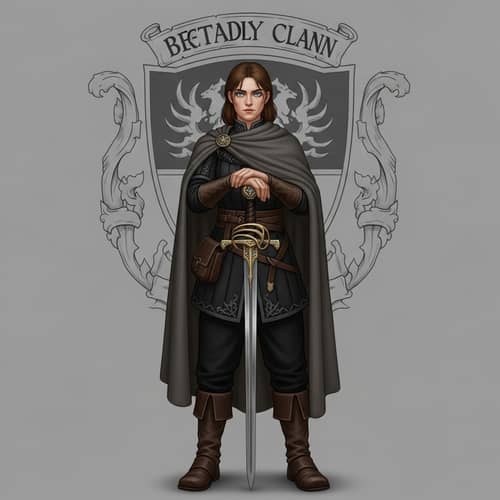 Intense Leader at Notorious Clan Crest | Traditional Attire & Ancient Sword