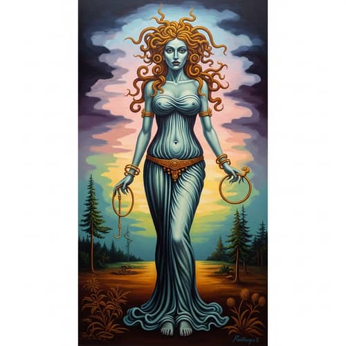 Surrealistic Medusa: Power and Non-Reality in Vibrant Oils