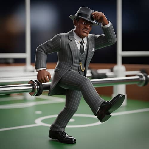 Gangster Style Foosball Player Character Design