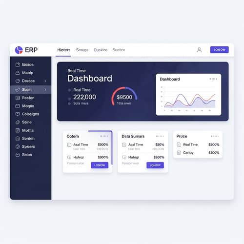 Efficient Landing Screen for ERP Software | Modern UI Design