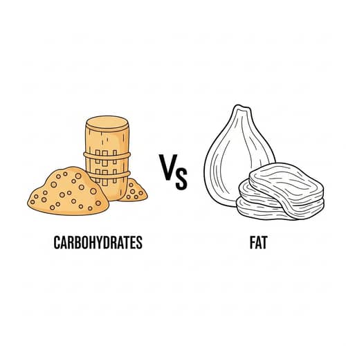Food Nutrition Illustration - Carbohydrates vs Fat