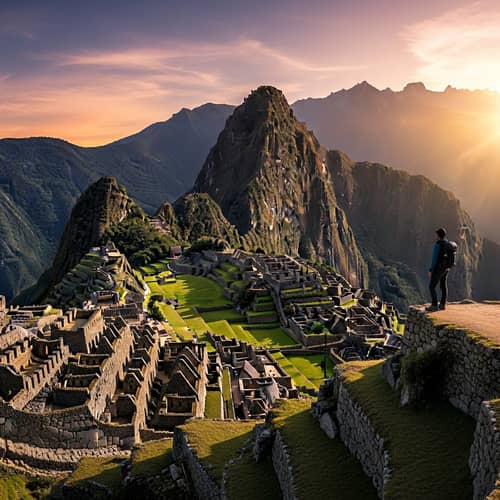 Exploring Machu Picchu at Sunset: Ancient Inca Ruins