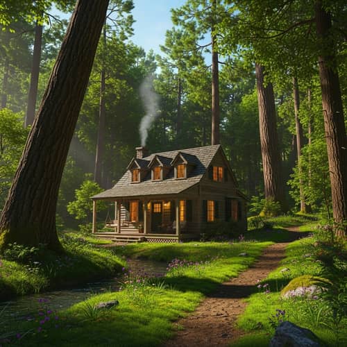Charming Cottage in Lush Forest | Tranquil Nature Retreat