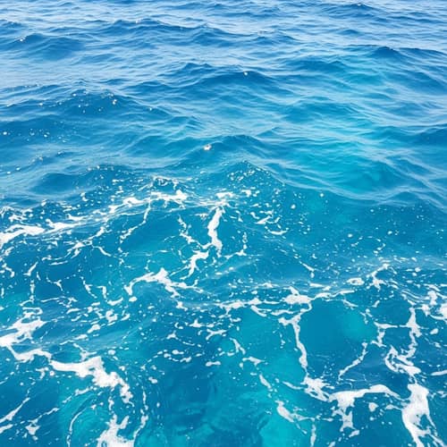 Tranquil Seawater Scene: Vivid Blues & Sunlight Rays