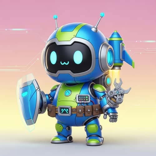 Nexus Warrior - Chibi-Style Robotic Character with Futuristic Technology Nexus Warrior - Chibi-Style Robotic Character with Futuristic Technology