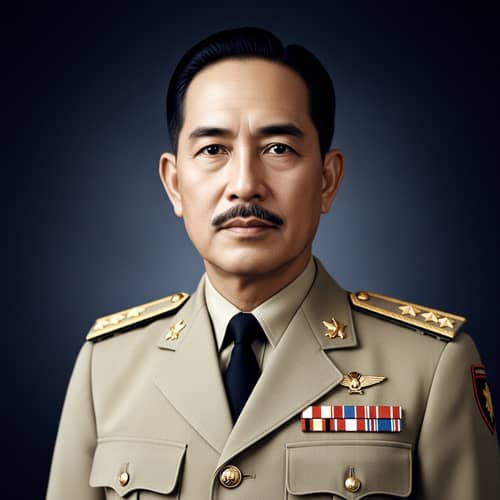 Mid-20th Century Filipino Political Figure in Military Uniform