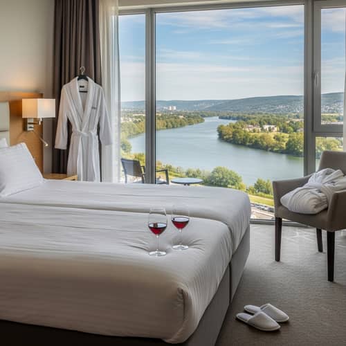 Luxurious Room with River View in High-End Hotel