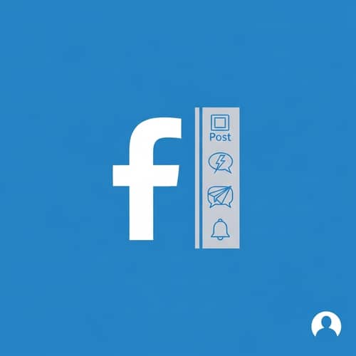 Social Media Platform Design | Blue 'F' Logo with Functionality Icons