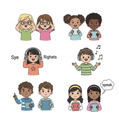 Diverse Children Engaging in Rights-Respecting Activities