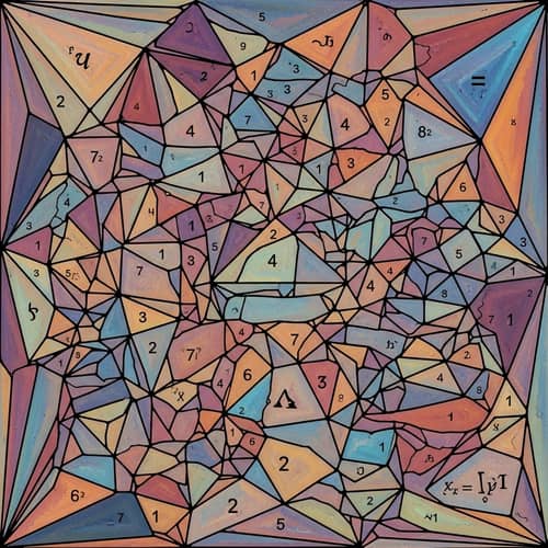 Vibrant Abstract Composition with Mathematical Formulas