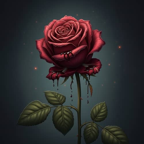 Mystical Rose Under Dark Magic - Tale of Wilted Beauty