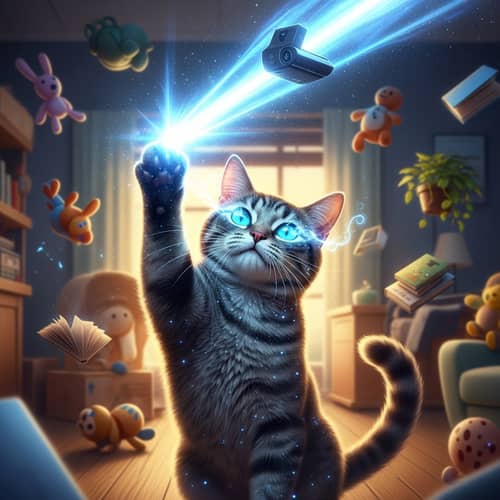 Magical Cat: Shimmering Fur and Glowing Eyes