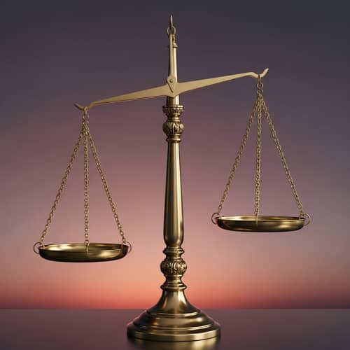 Symbolic Libra Scale in Equilibrium for Balance and Justice