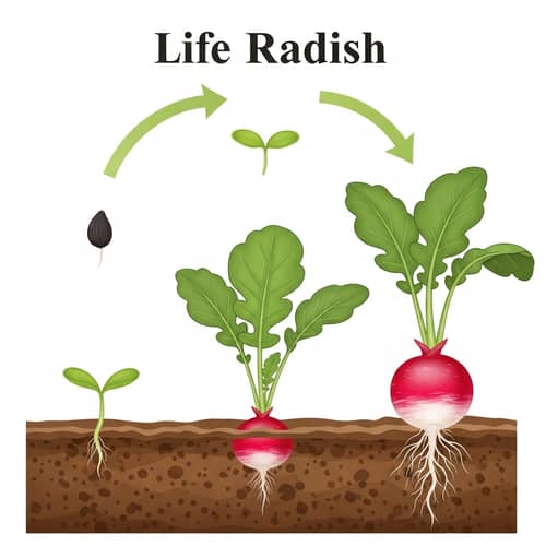 Radish Growth Cycle: From Seed to Harvest - Illustrated Guide