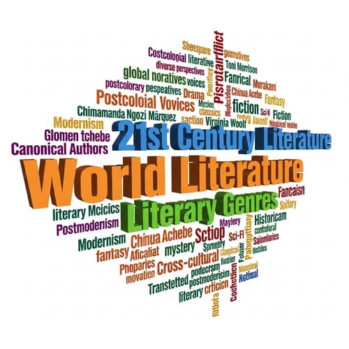 World Literature, 21st Century Literature, Canonical Authors & Literary Genres Tag Cloud