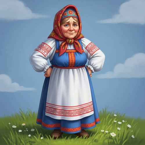 Traditional Russian Mother Character in Prostokvashino Village