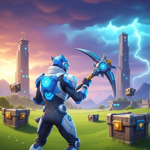 Cartoony Futuristic Battle Royale Setting with Unique Character Design