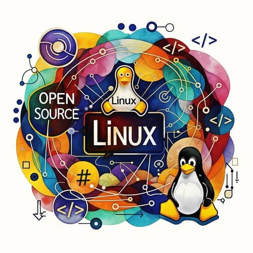 Vibrant Linux-inspired Abstract Artwork