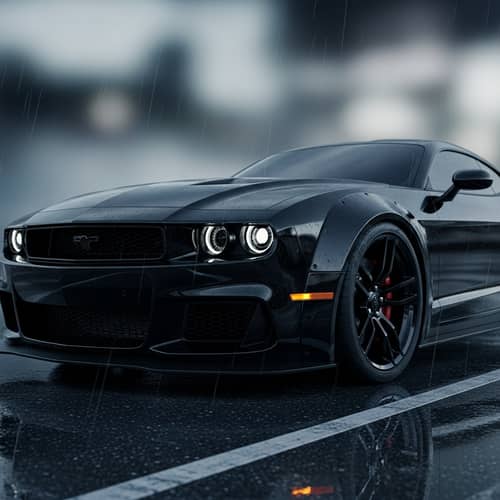 Intimidating Black American Muscle Car Wallpaper