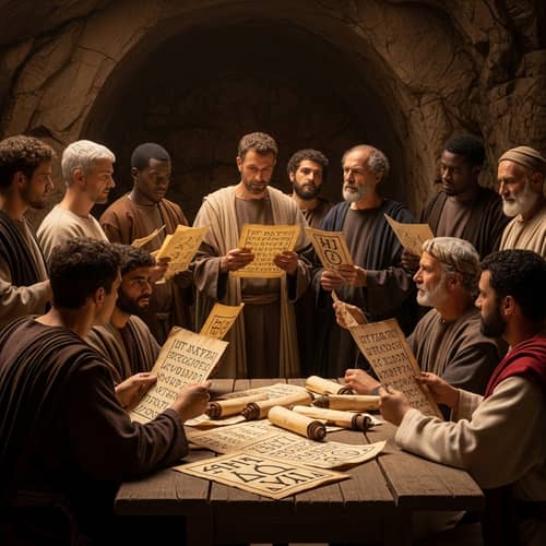 1st Century Christian Priests Engaged in Animated Discussion