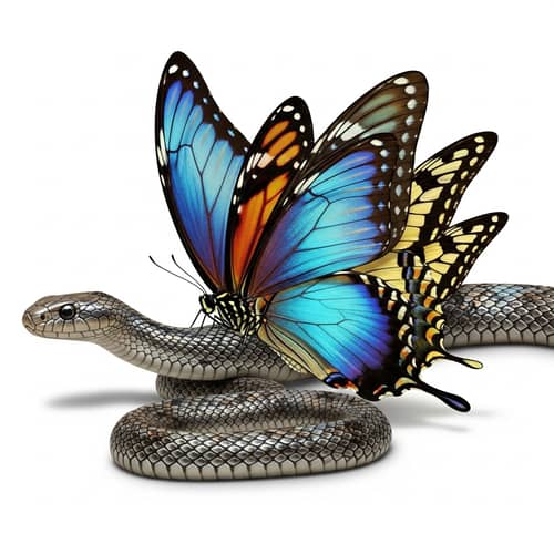 Unique Chimera: Snake and Butterfly Fusion