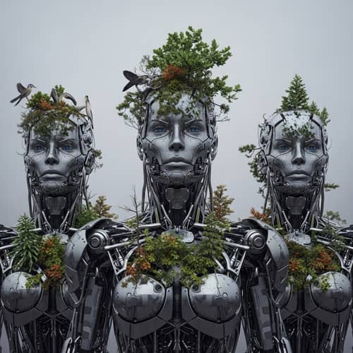 Cyborg Evolution: Modern Technology Blending with Nature