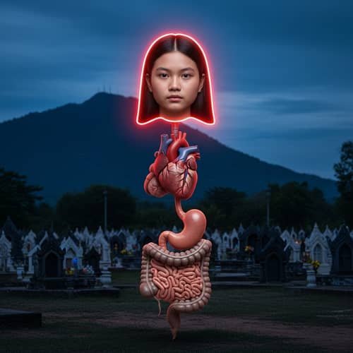 Twilight Nocturnal Female Spirit: Red Aura Asian Ghost