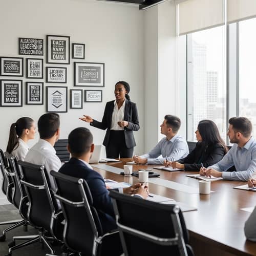 Diverse Leadership Team in Professional Boardroom Setting