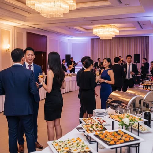 Luxurious Corporate Party with Vibrant Atmosphere