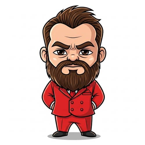 cartoon of Yash (rock bhai) lead actor from kgf movie
