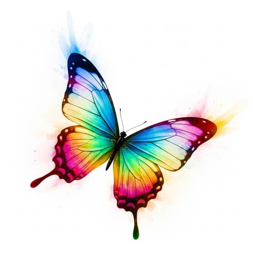 Opalescent Butterfly: Vibrant Colors in a Fairy Tale Scene