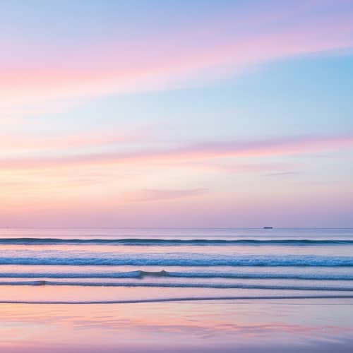 Tranquil Ocean Scene in Soft Pastel Colors