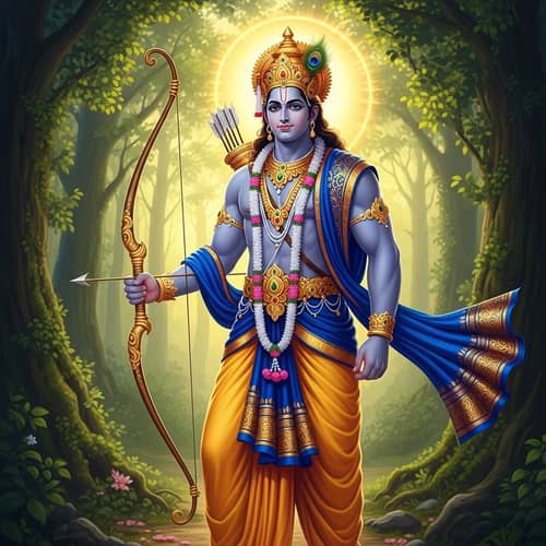Divine 3D Representation of Lord Ram in Vibrant Attire