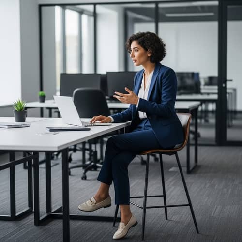 Professional Middle-Eastern Woman in Modern Office Setting