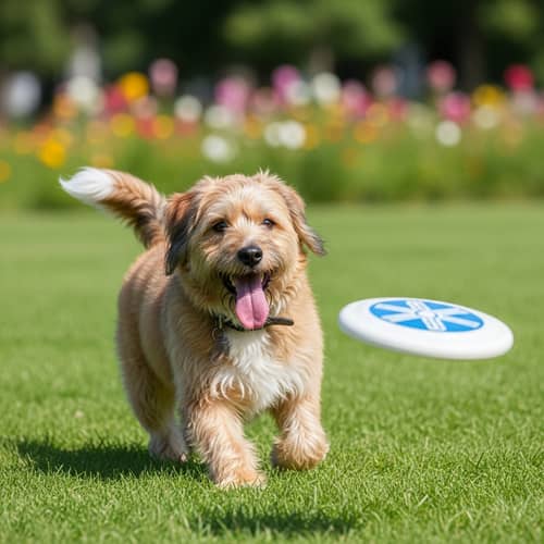 Playful Dog Enjoying Sunny Day in Lush Green Park