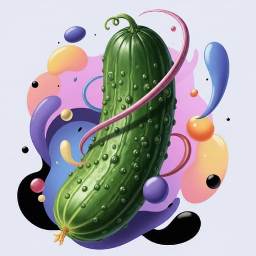 Abstract Art: Distorted Cucumber Composition