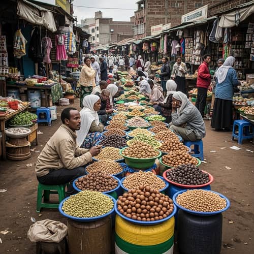 Authentic Ethiopian Market: Capturing Vibrant Colors and Cultural Heritage