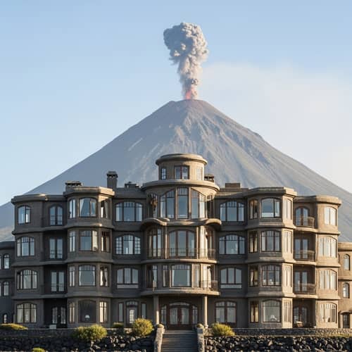 Uniquely Designed House with 199 Windows Near Active Volcano
