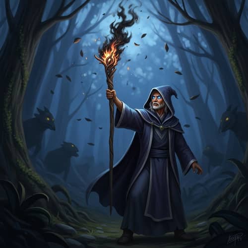 Black Fire Spell in Twilight Forest - Wizard's Enchantment