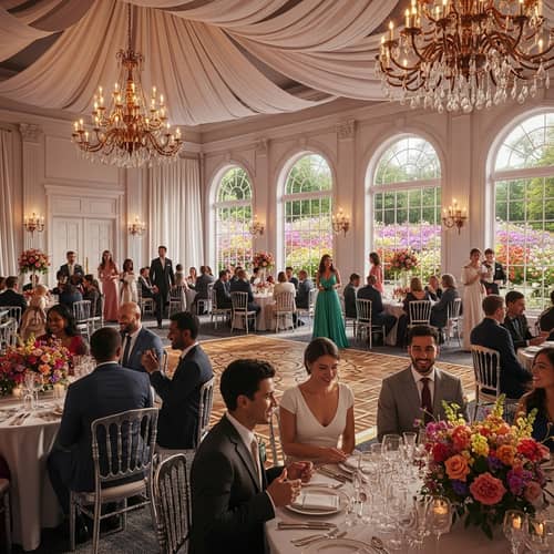Luxurious Wedding Hall 2024 | Elegant Decor & Diverse Guests