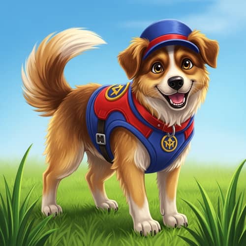 Medium-Sized Playful Dog with Golden and Brown Fur