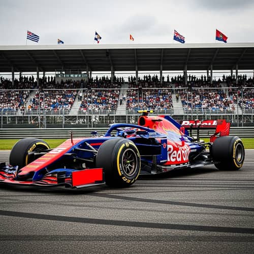 Vibrant Formula 1 Racing Car with Aerodynamic Design