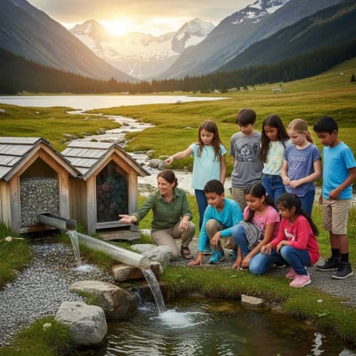Serene Mountain Water Purification: Engaging Water Education for Children