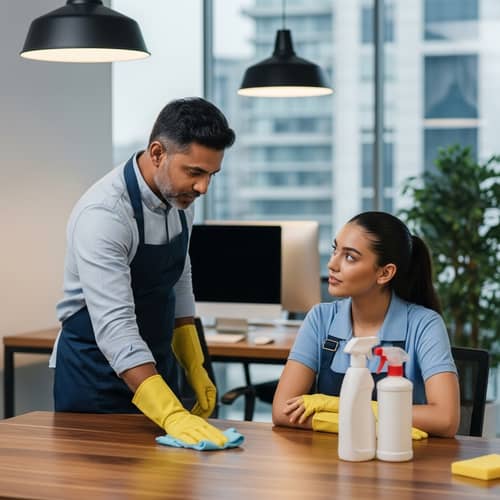 Professional Office Cleaning Tips by Expert South Asian Man