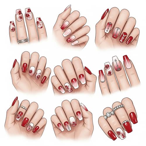 Enchanting Valentine's Day Nail Designs: Flowers, Hearts & More