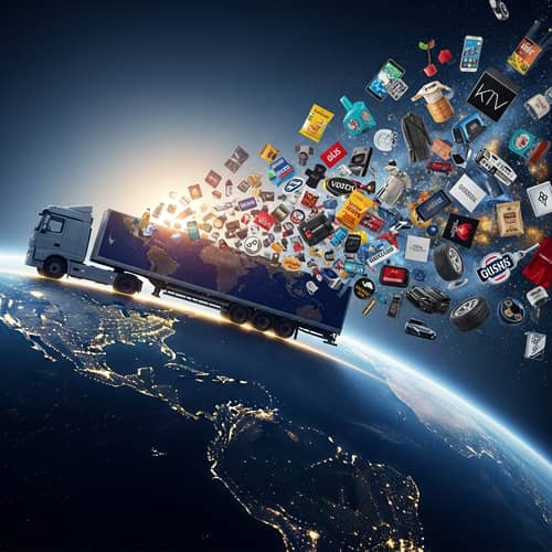 Global Brand Explosion: Semi-Truck Spreading Products Worldwide