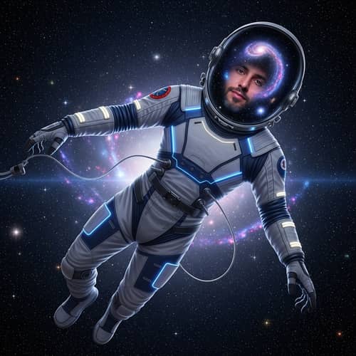 Moroccan Man Floating in Outer Space | High-Tech Space Suit